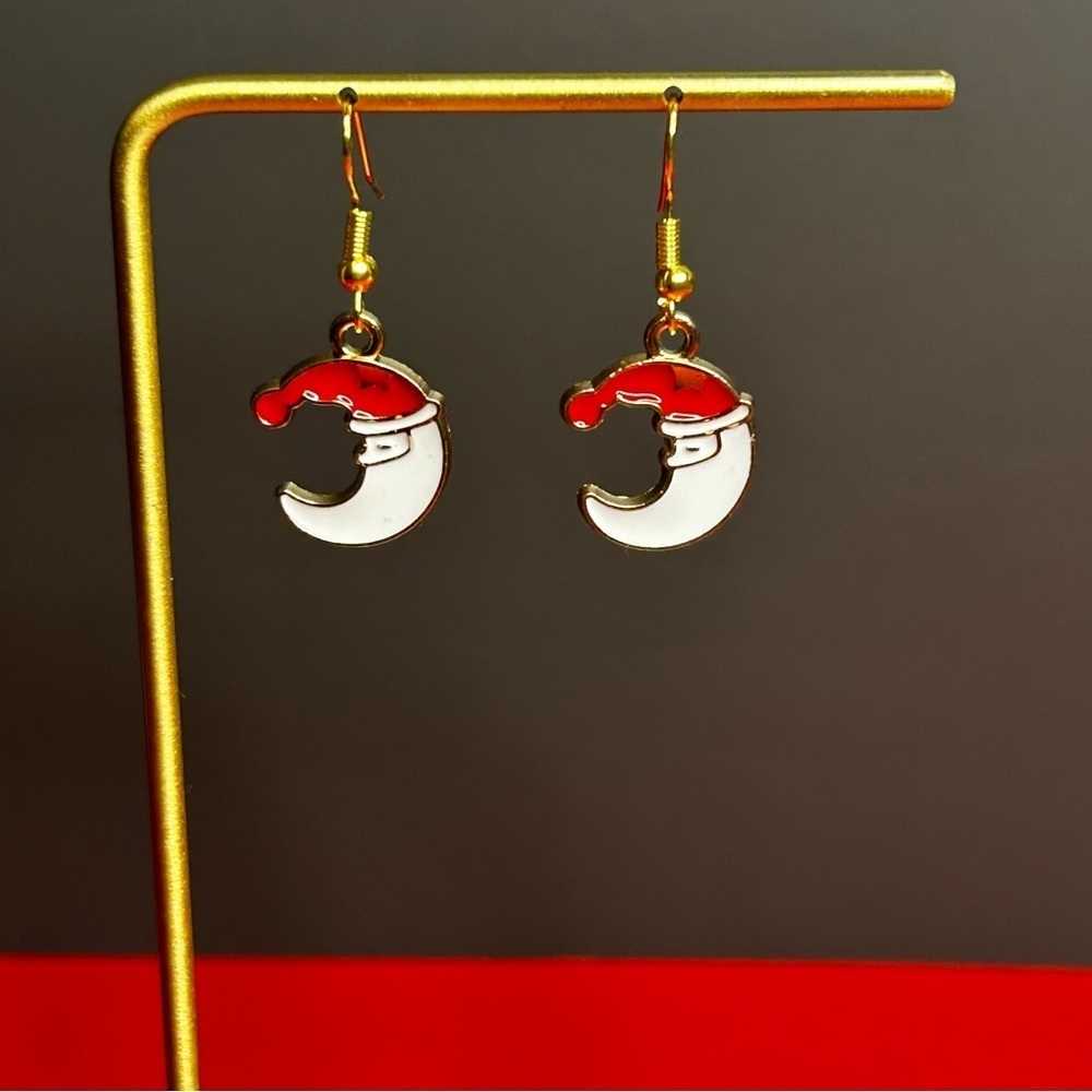 Festive Holiday Theme Christmas Santa Earrings